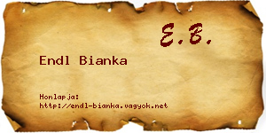 Endl Bianka névjegykártya